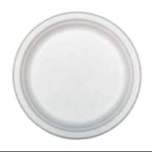Assiette ronde en bagasse blanche de 6 pouces, jetable, en fibre de canne à sucre, idéale pour les plats à emporter et la restauration, au prix de gros - Product Image 1
