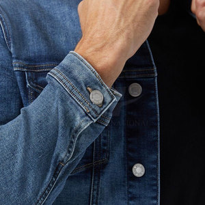 Veste en jean pour homme sur mesure, best-seller, dernier design, prix abordable, hiver, 100% coton, logo sur le devant - Product Image 6