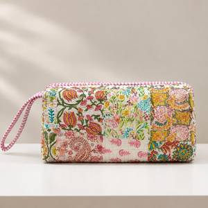 Sac de rangement matelassé écologique à motif floral pour outils de coiffure, grand format, avec fermeture éclair, pour le rangement portable du sèche-cheveux - Product Image 1