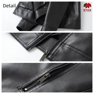 แจ็คเก็ตหนังแท้แบบสั่งทำพิเศษสำหรับผู้ชาย ยี่ห้อ Ryan Pro Gear เนื้อผ้านุ่มสบาย ระบายอากาศได้ดี พร้อมโลโก้สั่งทำพิเศษ สีพื้น - Product Image 6
