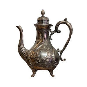 Royal Silver Finished Metal Coffee Pots Custom Made Handcrafted Vintage for Luxurious <b>Tea</b> <b>Service</b> for <b>Tea</b> Parties and Home Decor - Product Image 6