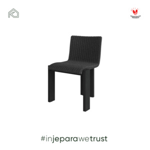 Silla de Jardín Moderna de Ratán Negro para Exteriores, Diseño Minimalista, Muebles Duraderos para Patio, Hechos a Mano en Indonesia - Product Image 3