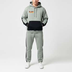 Ensemble de survêtement décontracté à capuche pour homme, coupe régulière, style streetwear, design uni, 100 % coton, personnalisable OEM/ODM - Product Image 1