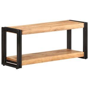 Mueble para TV de madera maciza de acacia de 35.4 pulgadas con tonos de madera, soporte para TV de madera maciza de acacia - Product Image 1