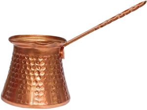 High Quality Brass Turkish <b>Coffee</b> <b>Pot</b> With Wooden Handle Traditional Cezve Ibrik For Stovetop <b>Coffee</b> Making - Product Image 2