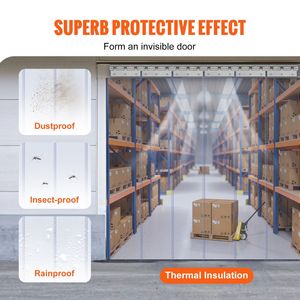 Strisce per Porta Congelatore in PVC Trasparente Industriale 84"H X 38"W X 0.08"D, 6 Pezzi - Product Image 5