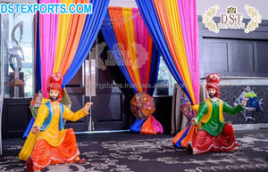อุปกรณ์ตกแต่งเวทีสีสันสดใสทันสมัยน้ำหนักเบาทำจากไฟเบอร์กลาสสีตามสั่งสำหรับงานธีมปัญจาบ งานปาร์ตี้เฮน่า และพิธีสวมกำไล - Product Image 5
