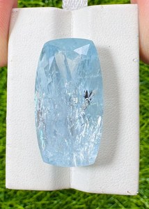 พลอยอะความารีนธรรมชาติขนาดใหญ่พิเศษ สีน้ำเงิน สำหรับทำเครื่องประดับ แหวน จี้ ต่างหู ความใสสูง - Product Image 3