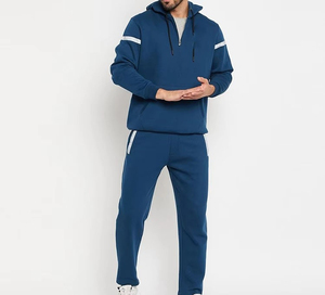 Wholesale Low Price Breathable Lightweight Quarter <b>Zip</b> <b>Hooded</b> Sweatshirts Sweatpants Sets OEM Design Custom Made Tracksuits - Product Image 3