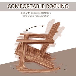 Sedia a dondolo Adirondack con design a doghe in legno carbonizzato per esterni, ideale per salotto e zona braciere - Product Image 4