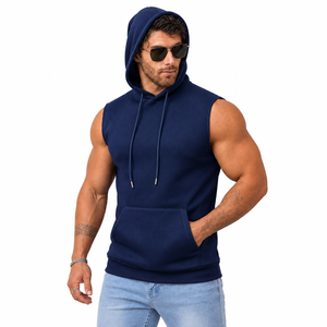 Chaleco Deportivo Personalizado para Hombre, Sudadera sin Mangas con Bolsillo Canguro, Color Sólido - Product Image 5