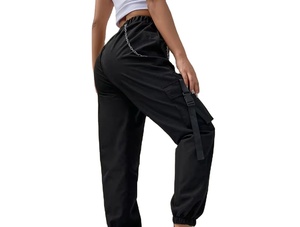 De Buena Calidad Mujeres Mejor Precio Señoras Pantalones Cargo Pantalones de mujer Pantalones de pierna ancha Pantalones de cintura alta Pantalones casuales de mujer - Product Image 4