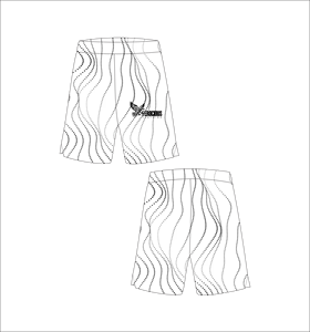 Shorts de basketball personnalisés à motif ondulé blanc et noir, respirants en maille, pour l'entraînement sportif, le streetwear d'été et les vêtements de sport - Product Image 1