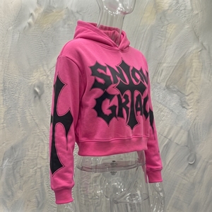 เสื้อฮู้ดดี้ Snow Grace สีชมพู รุ่น Winter ผ้าฝ้าย 100% ทรงปกติ สวมใส่ได้ทั้งชายและหญิง สไตล์สตรีทแวร์ ความยาวปกติ พิมพ์ลายตัวอักษรด้านหน้า แขนเสื้อแบบปกติ ทรงเฟรนช์ - Product Image 2