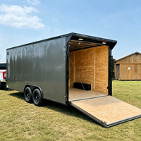 Remorque alimentaire vide, carrosserie fermée, type remorque de course, avec intérieur en contreplaqué pour le transport d'équipements de véhicules et d'événements sportifs automobiles
