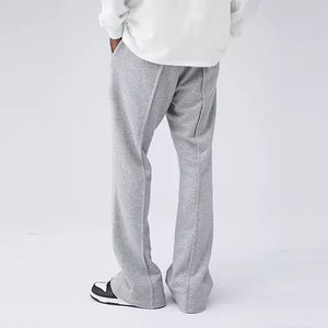 กางเกงวอร์มขาบานสีดำสำหรับผู้ชาย เอวยางยืด มีโลโก้ที่ขาขวา ทรงตรง - Product Image 2
