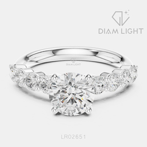 Bague de mariage ronde 1,25 carat, bijoux fins, certifiée IGI, or blanc 14 carats, diamant de laboratoire, bague de fiançailles et d'anniversaire - Product Image 1