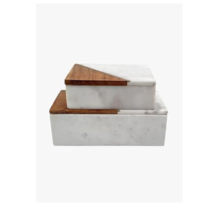 Vente flash - Boîte à bijoux carrée en marbre beige naturel - Boîte de rangement cosmétique - Organiseur - Prix incroyables - Product Image 4