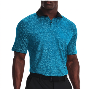 Polo de Manga Corta Negro para Hombre, Tejido Transpirable, Corte Regular Informal - Product Image 5
