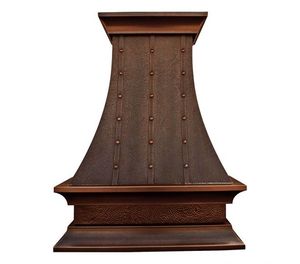 Campana extractora de cobre hecha a mano para interiores de cocinas de lujo, acabado martillado personalizado, diseño de ventilación elegante - Product Image 6