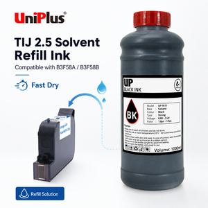 หมึกเติม Uniplus TIJ 2.5 ชนิด Solvent ขนาด 1000 มล. สำหรับตลับหมึก B3F58A B3F58B แห้งเร็ว - Product Image 1