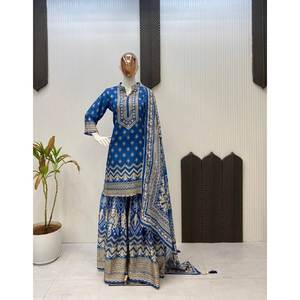 Vêtements indiens et pakistanais élégants, haut et bas avec dupatta pour les occasions spéciales - Product Image 4
