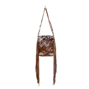 Bolso de Hombro de Cuero Vacuno con Borla, Estampado Animal, Cuero Genuino, Correa Única, para Uso Diario de Mujer - Product Image 2