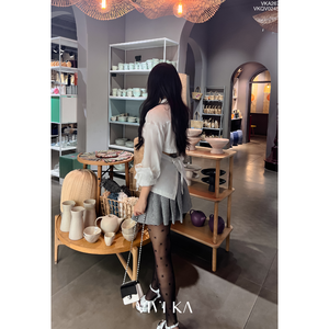 เสื้อเชิ้ตผ้าซาตินสีขาวสำหรับผู้หญิง แขนยาว ติดกระดุม คอปก ผูกเชือกด้านข้าง สไตล์ลำลอง ใส่ได้ทั้งฤดูใบไม้ผลิและฤดูร้อน - Product Image 3