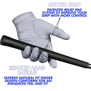 Gant de golf en cuir véritable blanc, main droite, antidérapant, fermeture auto-agrippante, gant de sport unisexe - Product Image 4