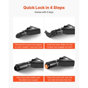 Lucchetto per Rimorchio Bulldog Ultra Resistente da 2 2 5/16 Pollici con 3 Chiavi, Blocco Gancio Traino per Catene di Sicurezza e Controllo Carico, Accessorio - Product Image 4