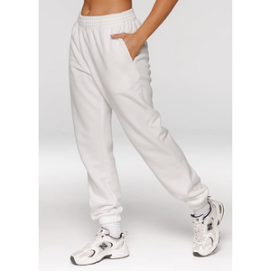 Men's <b>White</b> Elastic Waist Sweatpants With Side Pockets Casual <b>Jogger</b> Pants Breathable Knitted Fabric Autumn Wear - Product Image 5