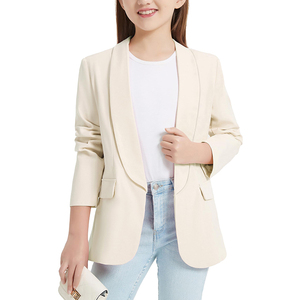 Blazers d'uniforme scolaire avec logo personnalisé, costume formel pour enfants, veste en polyester 100%, blazer à revers cranté pour filles - Product Image 1