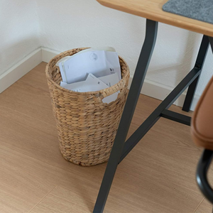 Wholesale Vietnam Eco-Friendly Water Hyacinth Wastebasket Natural Woven Rubbish <b>Bin</b> Minimalist Seagrass Waste Basket Home - Product Image 5