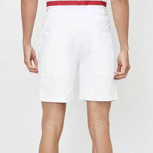 Pantalones Cortos Bermuda de Algodón Blancos para Hombre, Cintura con Cordón, Color Sólido, Corte Medio, Tejido Transpirable - Product Image 3