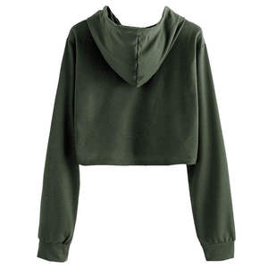 Lightweight Customized Women Winter Crop <b>Top</b> Hoodies <b>High</b> Quality Breathable Cotton/Bamboo Fiber Formal <b>Low</b> MOQ Best Price - Product Image 6