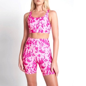 Women <b>Compression</b> Soft Lightweight Gym Wear Bra And <b>Short</b> Set OEM Design Women Bra And <b>Short</b> Set - Product Image 3
