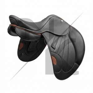 Silla de doma ecuestre profesional con armazón de madera y cincha de cuero genuino duradero, productos ingleses para carreras de caballos de la India - Product Image 2