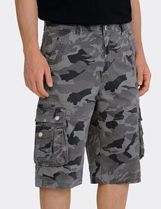 Pantalones Cortos Cargo de Camuflaje para Hombre, Cintura Media, Transpirables, Estilo Casual, Largo Bermuda, Bolsillos, Cintura Elástica, 100% Algodón - Product Image 5