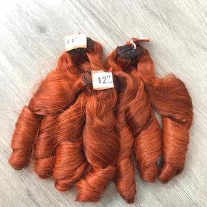 Super Calidad 100% Virgen Extensiones de cabello vietnamita Precio de fábrica Hinchable Super Doble Dibujado Color naranja - Product Image 5
