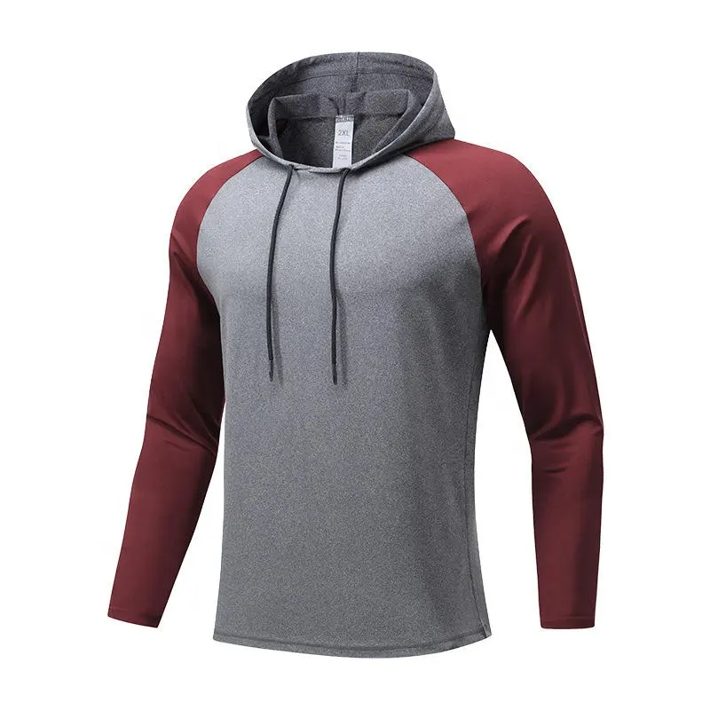 Felpa con cappuccio da uomo palestra Fitness felpa con cappuccio a maniche lunghe Outdoor Casual Running Pullover felpa con cappuccio ad asciugatura rapida di alta qualità