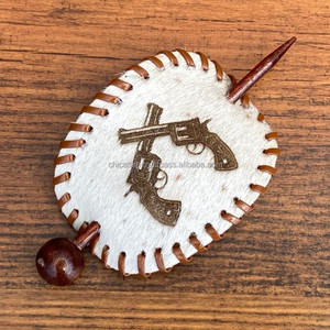 กิ๊บติดผมหนังแท้100% สลักด้วยเลเซอร์พิเศษสำหรับ2025พร้อมสไลด์ไม้อุปกรณ์เสริมดีไซเนอร์หรูสำหรับผู้หญิง - Product Image 2