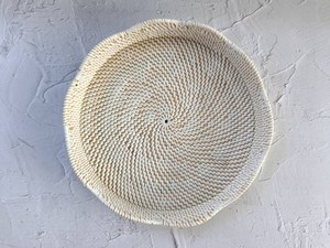White Hand Woven Natural Rattan Scallop <b>Basket</b> for Storage Rustic Kitchen Home Decoration Bohemian <b>Table</b> Decor - Product Image 2