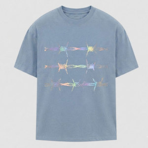 Camiseta con estampado reflectante para hombre, camiseta de algodón de manga corta, cómoda, informal, estilo callejero, ropa transpirable a la moda - Product Image 1