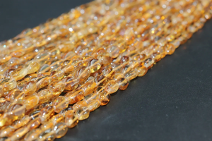 ซิทรินเม็ดสีเหลืองเข้มขนาด6X10มม. ลูกปัดรูปวงรีลูกปัดซิทรินธรรมชาติสำหรับทำเครื่องประดับ - Product Image 4
