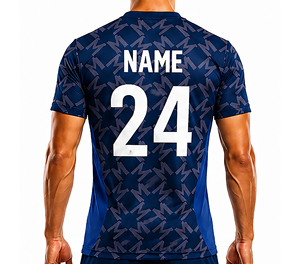 ชุดเสื้อฟุตบอลแบบสปอร์ตสำหรับทุกเพศ  แบบสั่งทำได้ พร้อมชื่อทีมและแบรนด์  ลายพิมพ์เรขาคณิตสีน้ำเงิน  ระบายอากาศได้ดี  แบบไม่มีแขน  คอวี  สำหรับฤดูร้อน  สำหรับผู้ใหญ่ - Product Image 3