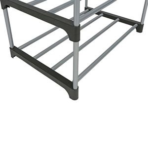 Scarpiera nera e argento a 2 livelli da 6 paia di capacità 4 paia con pali di ferro e connettori in plastica - Product Image 6