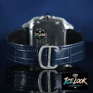 Reloj de Cuarzo Analógico para Hombre con Esfera Cuadrada, Chapado en Oro Rosa, con Diamantes, Caja de Acero Inoxidable, Correa de 20 mm, para Fiestas y Uso Diario - Product Image 4