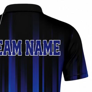 เสื้อโปโลฟุตบอลสีน้ำเงินดำสำหรับผู้ชาย เสื้อทีมมืออาชีพ ระบายอากาศได้ดี น้ำหนักเบา ชุดกีฬาสำหรับฝึกซ้อมและแข่งขันฟุตบอล - Product Image 2