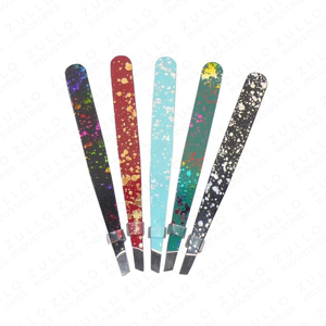 Custom Logo Slanted Tip Stainless Steel Eyebrow Tweezers Set OEM Private Label 8 Pcs Precision Beauty <b>Tools</b> - Product Image 5