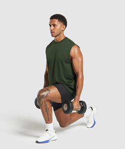 Camisetas sin mangas lisas para hombre con cuello redondo para entrenamiento de gimnasio, venta al por mayor, con logo privado - Product Image 4